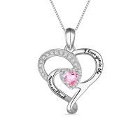 China 0.2in 0.14oz Heart Shaped Diamond Necklace Moon Birthstone Necklace SGS on sale
