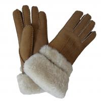 China High Quality Lambskin Fur Gloves Shearling Sheepskin Fashion Gloves With Fur Trim Cuff on sale