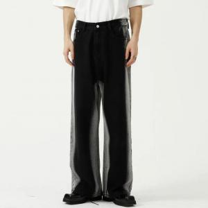 China                  Wholesale Custom Streetwear Designer Blank Baggy Distressed Vintage Jeans Stacked Flare Denim Pants Men              supplier