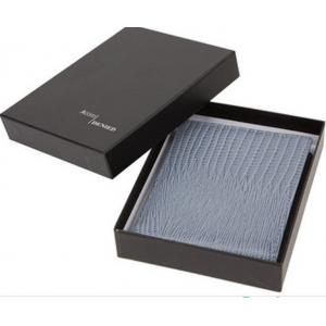 luxury black two pieces wallet packaging box Custom lid and base rigid wallet gift box