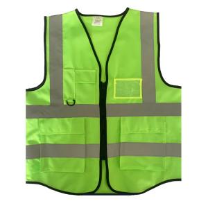 Hi Vis Manufacturer Quality Reflective Zipper Front Safety Vests Customize Logo With Mult pockets