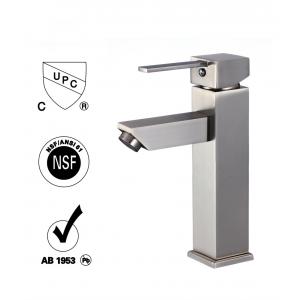 Zinc Alloy Handle Single Hole Brass Bath Sink Faucets / Wash Basin Mixer Taps