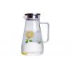 304 Stainless Steel Lid Clear Glass Water Pitcher , Hot Water Glass Pitcher