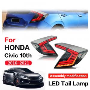 Car Tail Light2016-2021For Honda 10 Generation Civic 2 Compartment LED Tail Lamp Assembly Rotary Streaming Steering