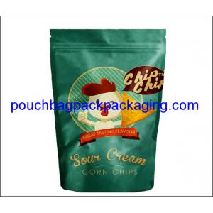 Stand up foil pouch with zip lock for Snow cream corn chips, aluminium doypack for chips