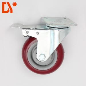 China Red Color Plastic Anti Static Flat Casters Swivel Type Custom Design supplier
