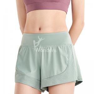 Ladies Windproof Hiking Pants Double Layer Mesh Running Sports Workout Shorts