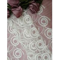 China 100 yards White Embroidered Lace matte polyester fabric on sale