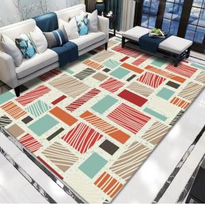 Geometric Pattern Waved Curved Line Living Room Floor Carpet Special Style