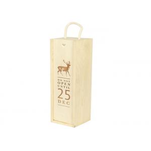 Gift Packaging Unfinished Personalized Wooden Wine Box With Lid For 1 Bottle