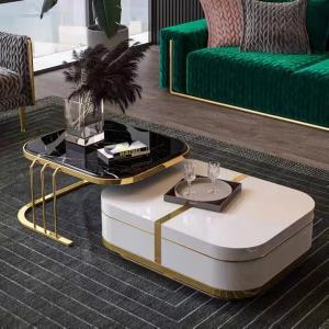 China Hotel Custom Modern Marble Luxury Coffee Table With Hidden Storage supplier