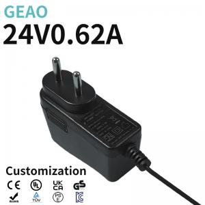 0.62A 24V DC Power Adapter Powerful Reliable Wall Plug Power Supply ROHS