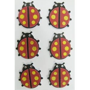 China Removable Ladybird Printable Fabric Stickers 3D Layered For Mirror Home Deco supplier