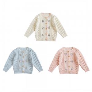 2023 spring and autumn hot sale sweet and lovely solid girls knitted sweater cardigans