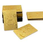 OEM Gold Foil Waterproof Plastic Playing Cards Deck 57x87mm Eco Friendly