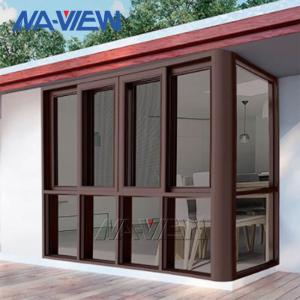 China Guangdong NAVIEW Best Prices Aluminium Floor To Ceiling Windows Horizontal Slide Wooden Design Sliding Window supplier