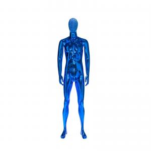 Blue Male Full Body Mannequin Electroplated Standing Upright Clothing Display