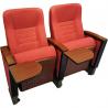 Fabric Auditorium Seating Chairs With Wooden Writing Table Pad