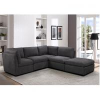China Durable Dark Grey Luxury Fabric 3 Seats Sectional Sofa For Bedroom Office Furniture on sale