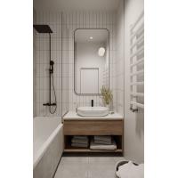 China Customized Retro White Bathroom Cabinet with White Towel Racks on sale
