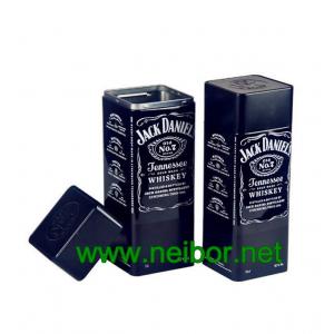 square shape tin box for Jack Daniel's whiskey packaging wine tin box