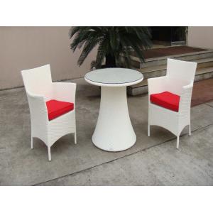 Hand-Woven Poly Rattan Garden Dining Sets With White Cushion