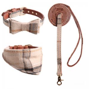 luxurious Collars Triangular Scarves Leashes Dog Sets