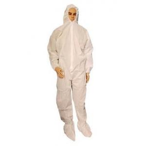China Anti Static Disposable PPE Coveralls Chemical Coverall Suit With Front Zipper supplier