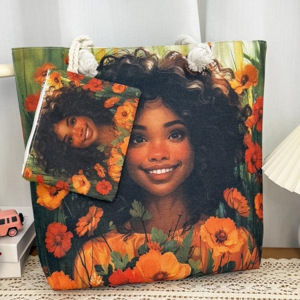 China Versatile And Practical Multifunctional Zipper Handbag, Foldable Beach Bag, Creative New Cartoon Print Shoulder Bag wholesale