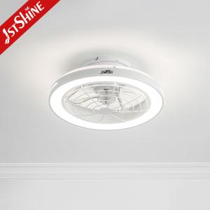 White Modern Bedroom Ceiling Fan Light Flush Mount Ceiling Fan Box OEM