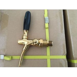 China golden beer tap made of brass with stainless steel probe , for beer tower and cooler use supplier