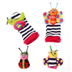 China Adjustable  Kids Plush Toys Wrist Ring Bell Puzzle Toy Socks supplier