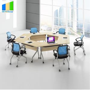 China Ebunge School Furniture Wooden Stackable Office Conference Folding Tables supplier