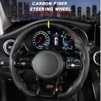 China BMW Series Custom Carbon Fiber Steering Wheel 370mm  With Leather Wrap on sale