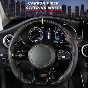 China BMW Series Custom Carbon Fiber Steering Wheel 370mm  With Leather Wrap supplier