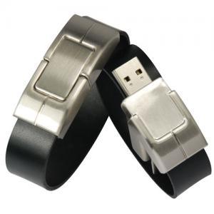 China OEM leather bracelet USB flash drive 1GB 2GB 4GB 8GB 16GB 32GB with  embossed or printing logo supplier