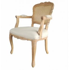 Fabric Upholstery Wooden Leisure Chair French Style For Living Room dining chair