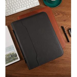 Ultraportable Leather Business Portfolio Folder Reusable Handheld Custom Logo