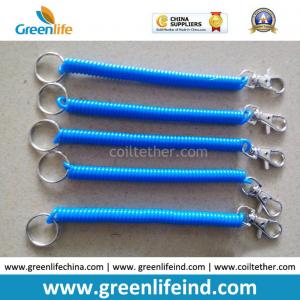 China Spiraling Blue Coil Key Chains W/Metal Snap Clip&Split Ring supplier