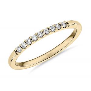 0.44ct Stackable Diamond Rings Yellow Gold 1.8mm Fishtail Setting Type