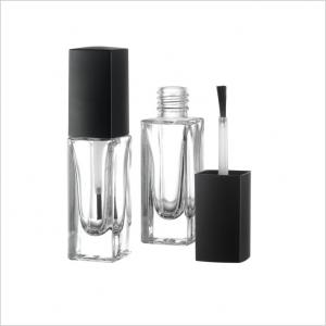 China Empty Cosmetic Nail Polish Pump Bottle With Lid Brush 7.5ml Nail Polish Remover Glass Bottle supplier