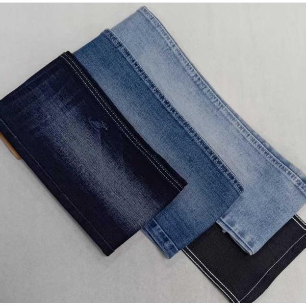 China Siro 10.9oz Dark indigo with full width 170cm construction 8+8x12/55/75TR Denim fabric  JSD3406 for jeans wholesale