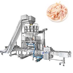 Automatic Fresh Chicken Claw 14 Head Weigher Boneless Chicken Feet Weighing Cartoning Machine