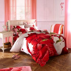 China Classical Elegant Sateen Cotton Printed Bedding Sets , King Size Bedding Sets supplier