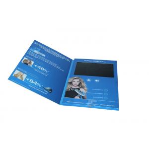China Four color printed Video In Print Brochure with TFT screen / USB port , video business card supplier