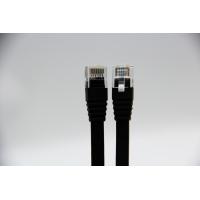 China Flat Black Bare Copper Cat.5E Ethernet Cable 30AWG 1M 1000Mbps For Laptop Office Home Networking on sale