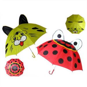 China Dome Shaped Kids Rain Umbrellas , Children's Character Umbrellas Hook Handle supplier