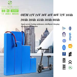 China 24v 48v 40ah 60ah Lifepo4 Lithium Battery Pack For Electric Motorcycle Ebike Scooter supplier