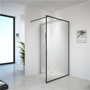 black  Stainless Sliding 6mm Tempered Glass Shower Door 1200X2000mm