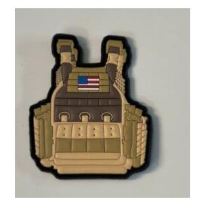 Military Vest USA Flag PVC Patches PMS Color Laser Cut Border / Merrowed Border